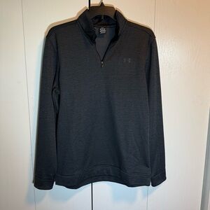 Under Armour Golf Striped Pullover Charcoal Quarter-Zip Top Tall L
